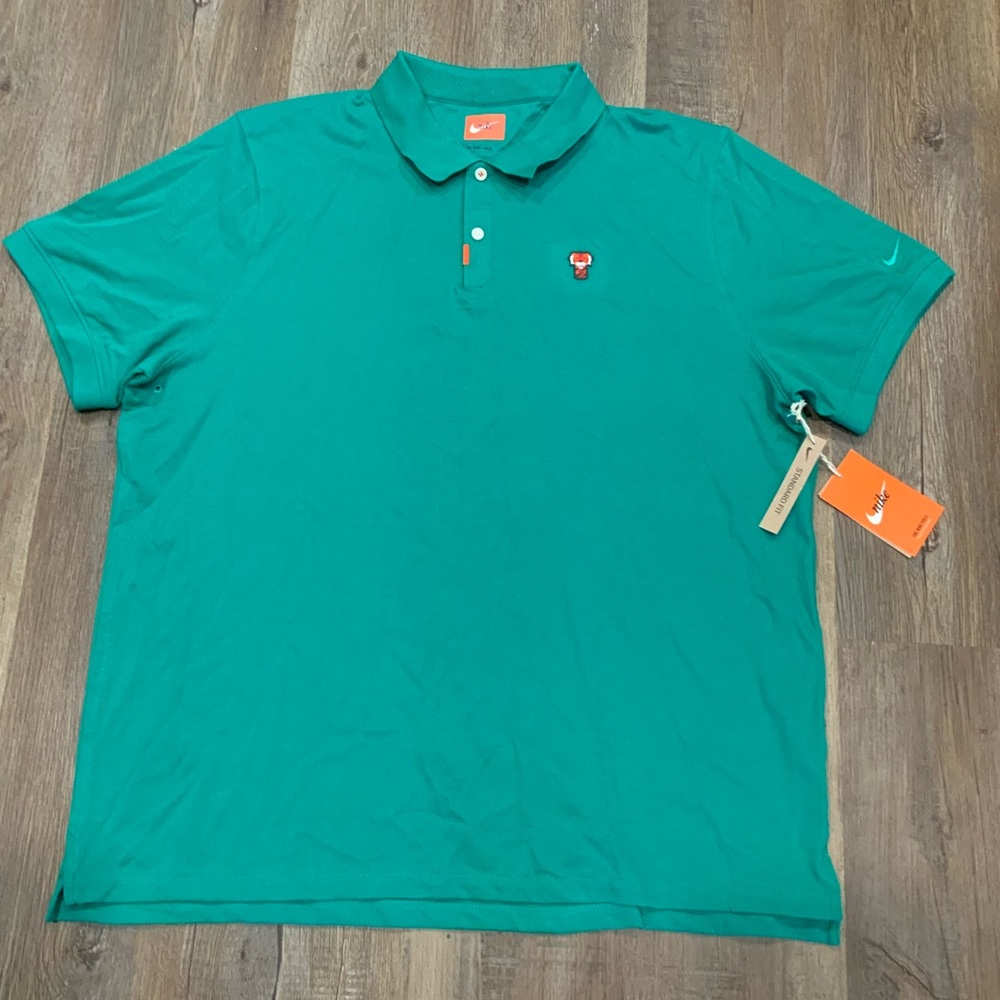 Nike Polo Tiger Woods Frank Golf 2020 Green Masters Neptune CJ0880-370 Sz XL